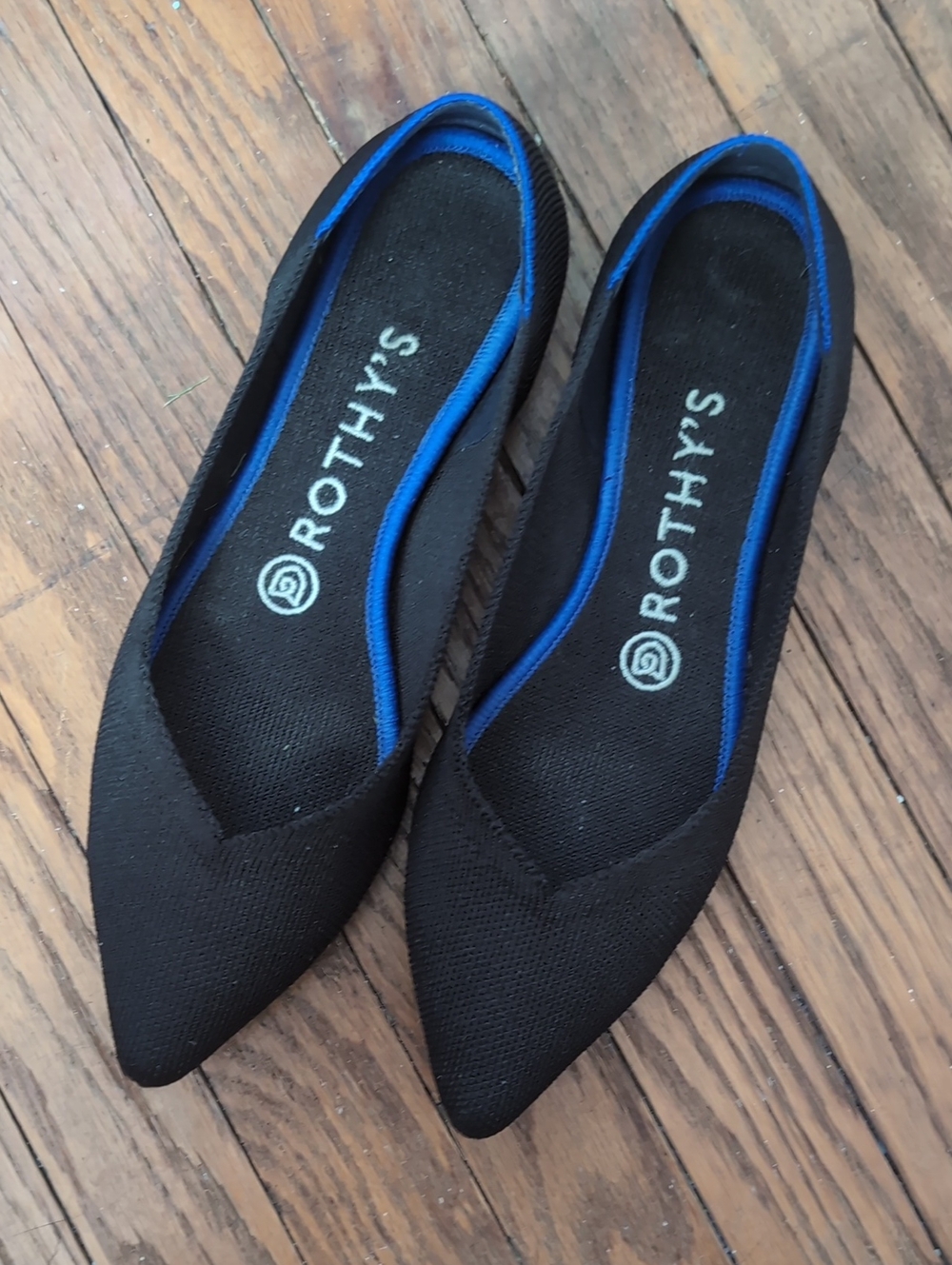 Rothy's Pointy Toe Black Flats